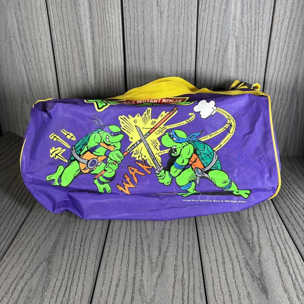 Vintage 1989 TMNT Duffel Bag Mirage Studios Teenage Mutant Ninja Turtles 14x7x8